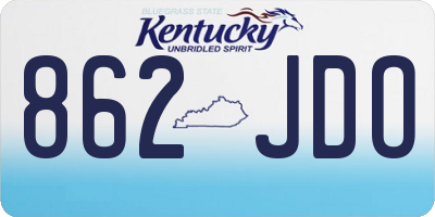 KY license plate 862JDO