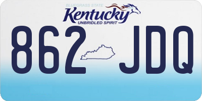 KY license plate 862JDQ