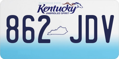 KY license plate 862JDV