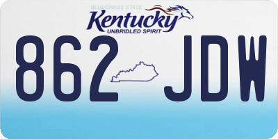 KY license plate 862JDW