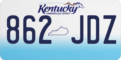 KY license plate 862JDZ