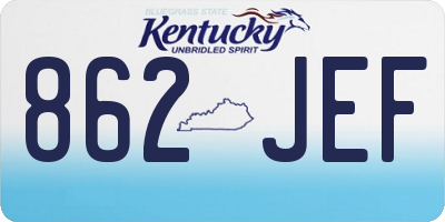KY license plate 862JEF
