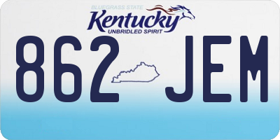 KY license plate 862JEM