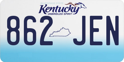 KY license plate 862JEN