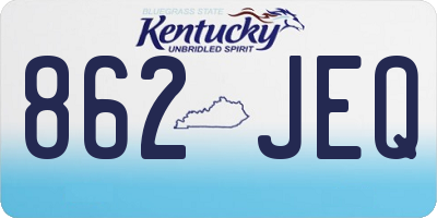 KY license plate 862JEQ