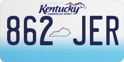 KY license plate 862JER