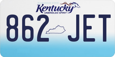 KY license plate 862JET