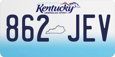 KY license plate 862JEV