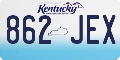 KY license plate 862JEX
