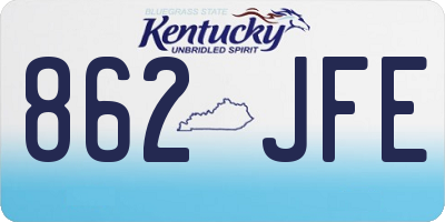 KY license plate 862JFE