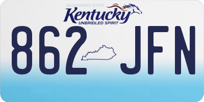 KY license plate 862JFN