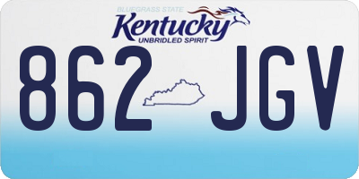KY license plate 862JGV