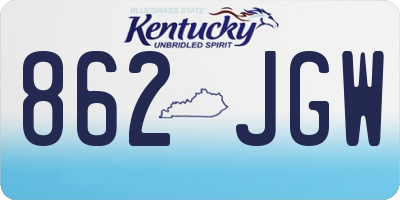KY license plate 862JGW
