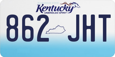 KY license plate 862JHT