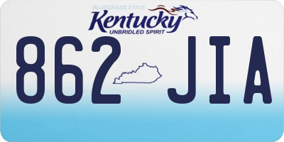 KY license plate 862JIA