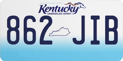 KY license plate 862JIB