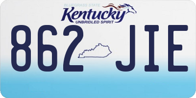 KY license plate 862JIE