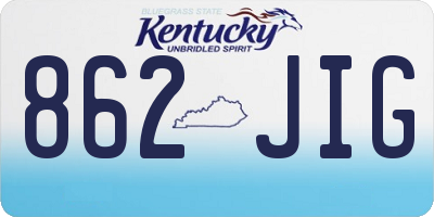 KY license plate 862JIG
