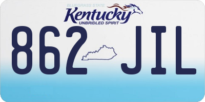 KY license plate 862JIL