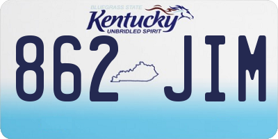 KY license plate 862JIM