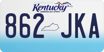 KY license plate 862JKA
