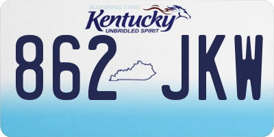 KY license plate 862JKW