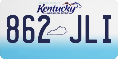 KY license plate 862JLI
