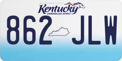 KY license plate 862JLW