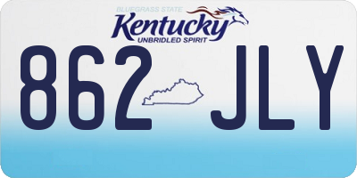 KY license plate 862JLY