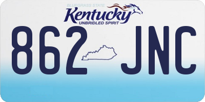 KY license plate 862JNC