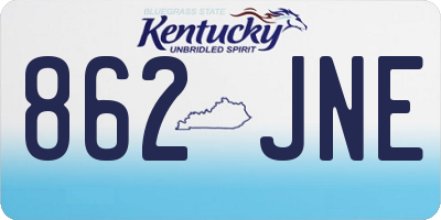 KY license plate 862JNE