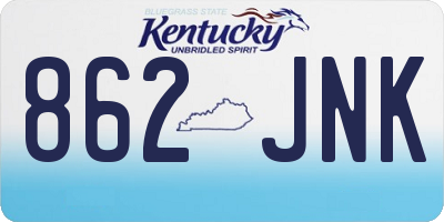 KY license plate 862JNK