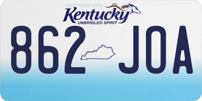 KY license plate 862JOA