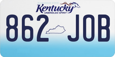 KY license plate 862JOB