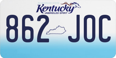 KY license plate 862JOC