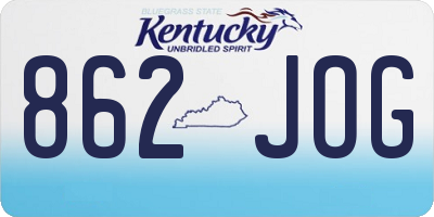 KY license plate 862JOG