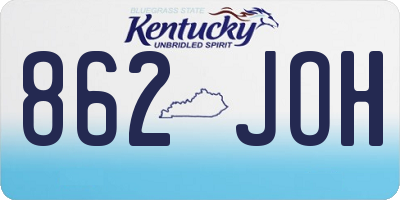 KY license plate 862JOH