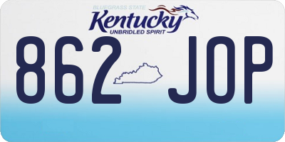 KY license plate 862JOP