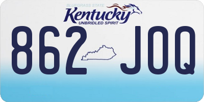 KY license plate 862JOQ