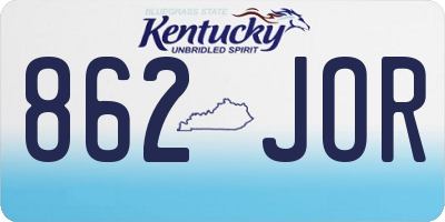 KY license plate 862JOR