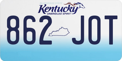 KY license plate 862JOT