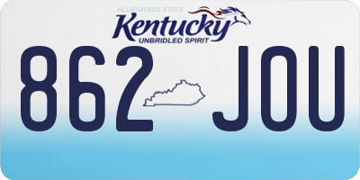 KY license plate 862JOU