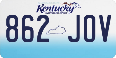 KY license plate 862JOV