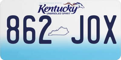 KY license plate 862JOX