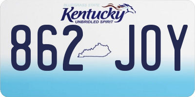 KY license plate 862JOY