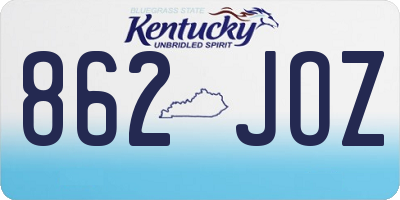 KY license plate 862JOZ
