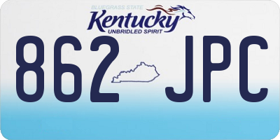 KY license plate 862JPC