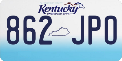 KY license plate 862JPO
