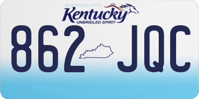 KY license plate 862JQC