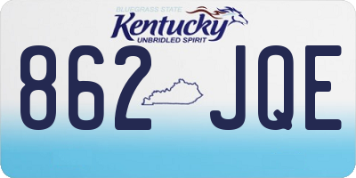 KY license plate 862JQE